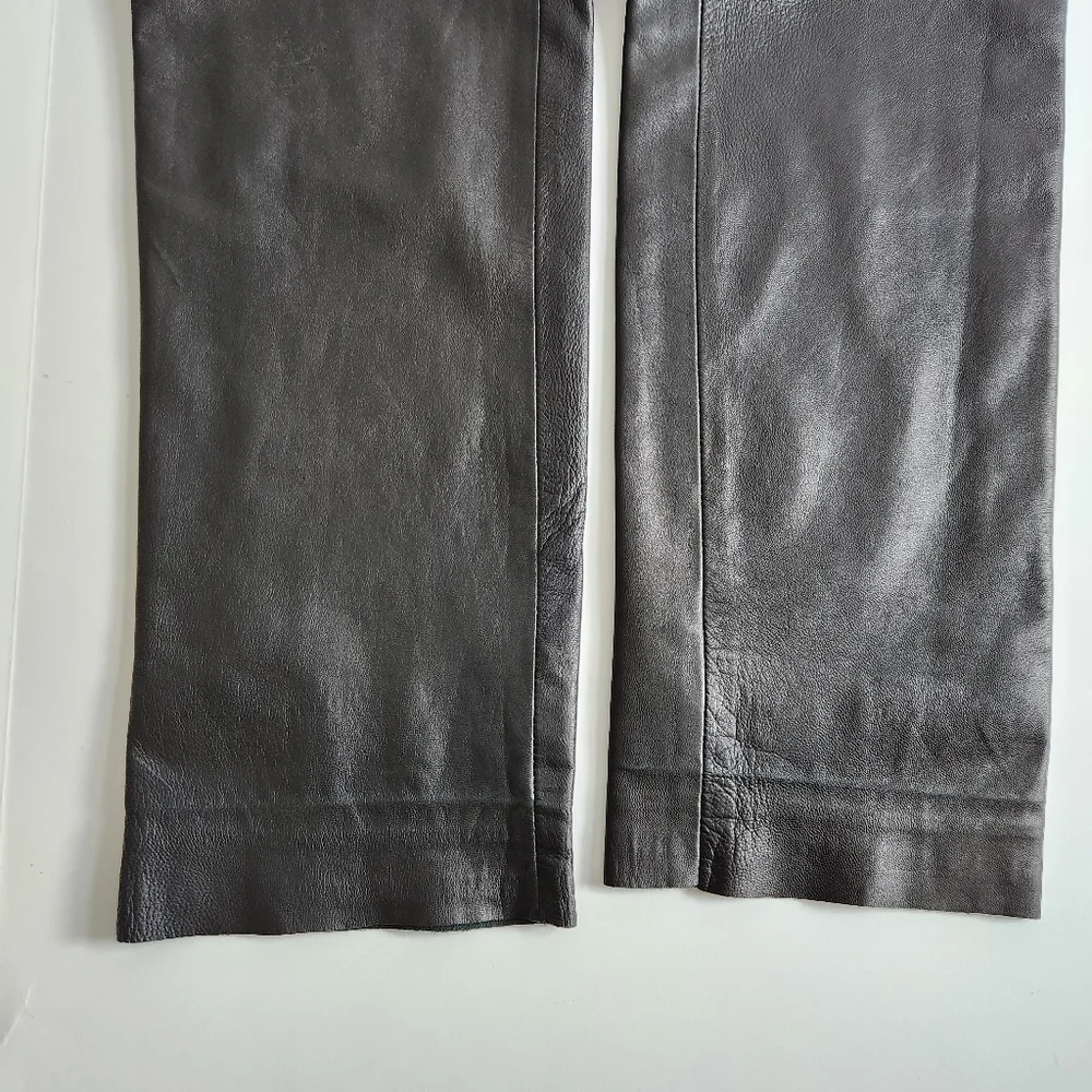 Dana Buchman Lamb Skin Leather Black Pants Size 2 - Picture 11 of 16